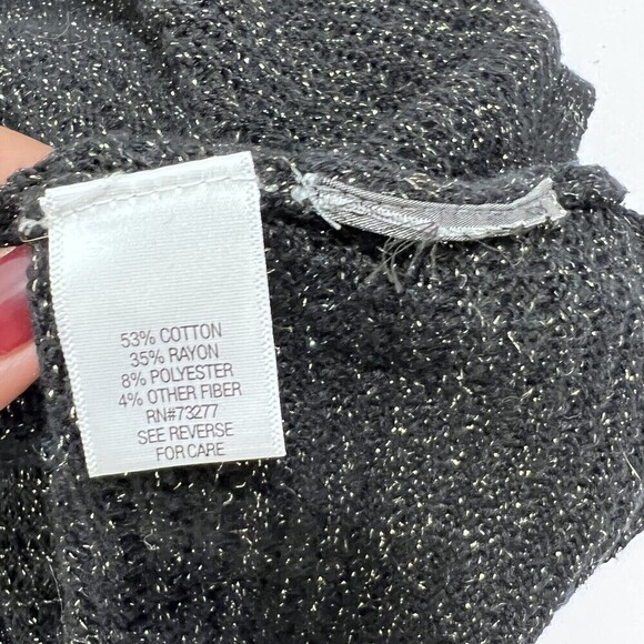 Simply Vera Wang Women’s  Gold metallic Details Black‎ Sweater Size XL - Picture 5 of 10